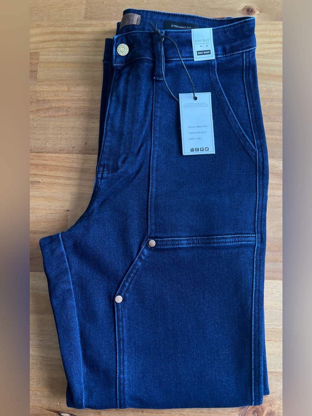 Judy Blue Full Size Hw Work Wear Knee
Patch Straight Jeans Size 11/30